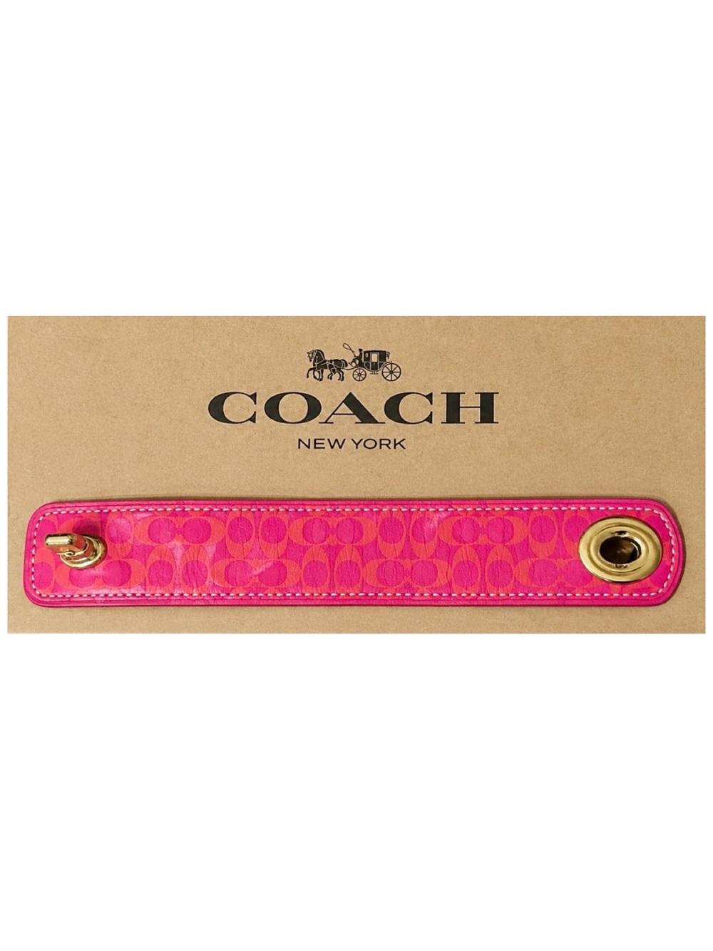 Coach Leather Signature Turnlock Cuff Bracelet. - Picture 4 of 15